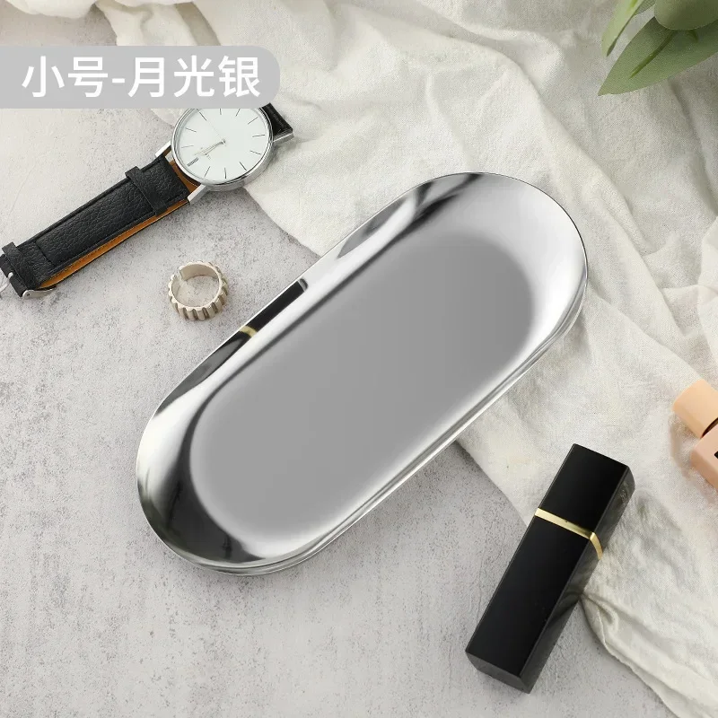 Gold Silver 430 Stainless Steel Food Cosmetic Jewelry Storage Trays Nail Art Equipment Plate Doctor Surgical Tray Nails Dish