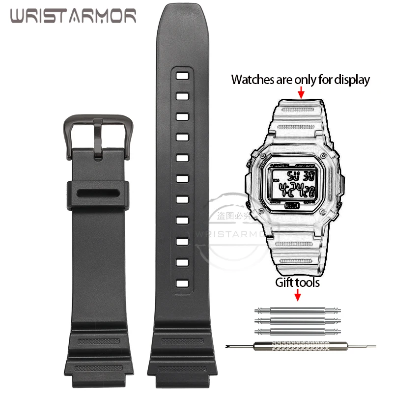 Resin Watch Strap for Casio F08WH AE1200WH AE-1300WH W218H W-219H AE1000W SGW-300 Mens Replacement Watchband Bracelet 18mm