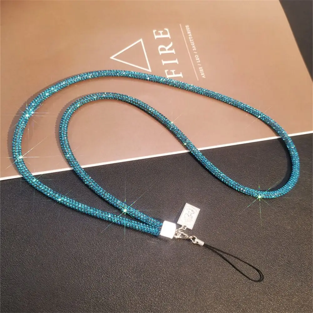 Full Diamond Rhinestone Phone Lanyard Diamond Pendant Wrist Chain Diamond Phone Lanyard Short Anti-lost Rhinestone Neck Strap