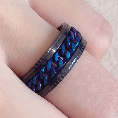 Stainless Steel Ring Hiphop Red Groove Punk Rock Elegant Fashion Lover Dragon Chain Rings For Women Jewelry Wedding Boy Man Gift