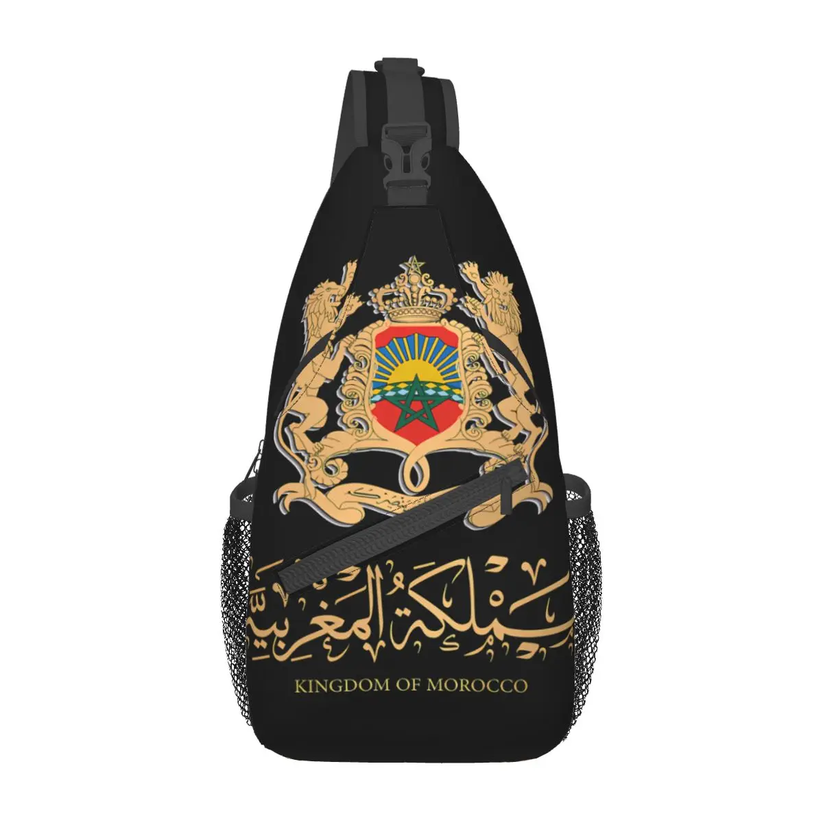 Morocco Crossbody Bag Sports Moroccan Emblem In Golden Stylish Design Chest Bag Unisex Women Man Shoulder Backpacks Travel