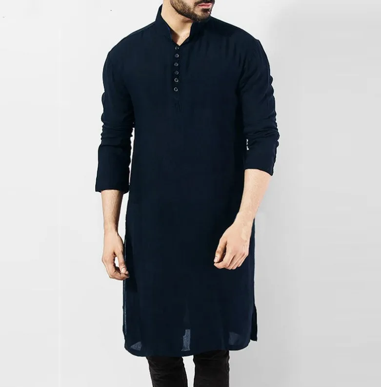 Plus Size Muslim Fashion Arabic Shirt Long Shirts Robe Turkey Clothing Dubai Men Clothing Islamic Kurta Man Abaya Homme 4XL 5XL