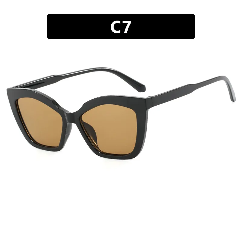 Cat's Eye Brushing Flat Mirror Anti Blue Light Glasses Frame Ins Fashion Retro Street Photography Sunscreen Women Sunglasses