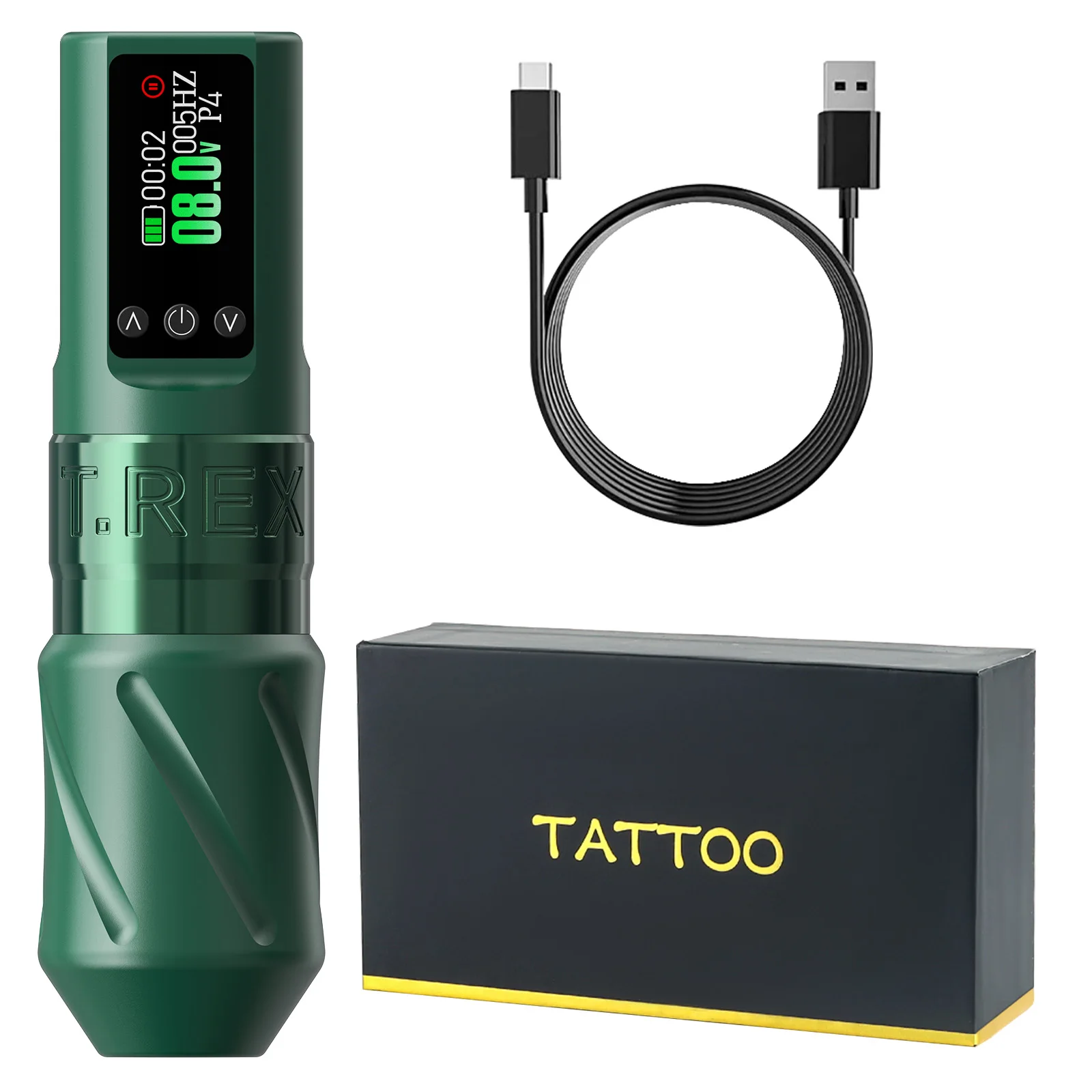 Tattoo Kit T-Rex Cordless Tattoo Pen Kit Permanent Makeup Tattoo Machine 3.5mm Stroke Length Tattoo Power Tattoo Gun Kit