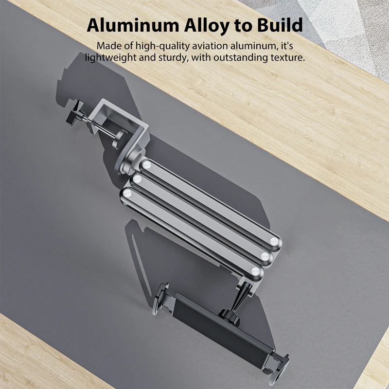 KUXIU Aluminum Alloy Tablet Stand,Adjustable Arm Holder For Portable Monitor 7-15.6'' For iPad 10/9th, iPad 13/12.9/11''Series