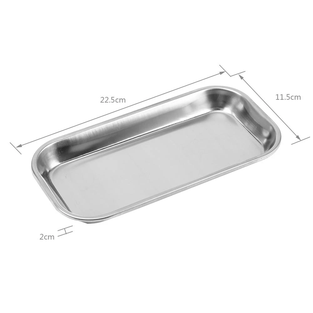 1pcs Stainless Steel Square Storage Tray Medical Tools Doctor Surgical board Equipment tray Surgery Dental Tray Nail Accessories