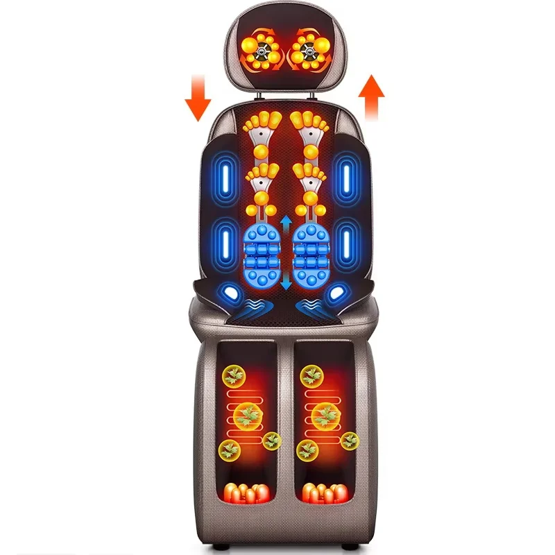 Jinkairui Newest Electric Foot Massager Heating & Vibration Back Massage Chair Cushion DetachableFull Body Massage Device Sofa