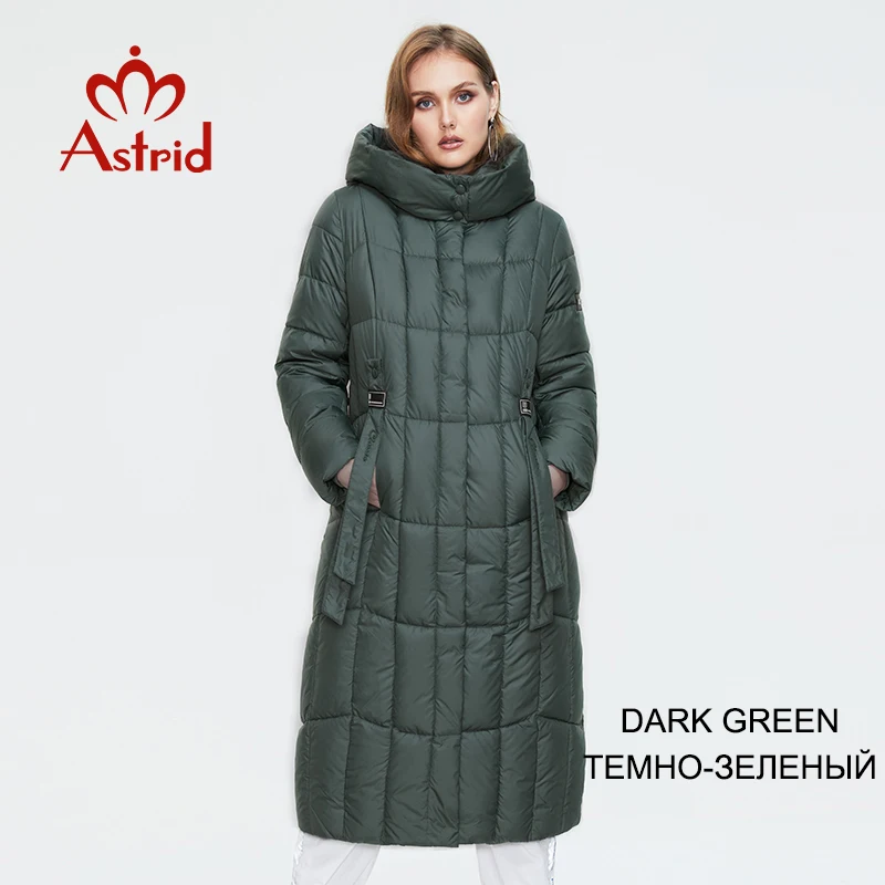 Astrid 2022 New Winter Women's coat women long warm parka Plaid fashion thick Jacket hooded Plus size female clothing 9546