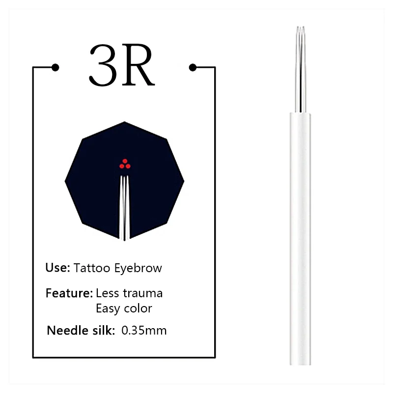 50pcs Microblading Needles Fog Eyeborw Permanent Makeup Blade Shading Round R3 R5 R7 R9 R21 Tattoo Needle for tattoo manual pen