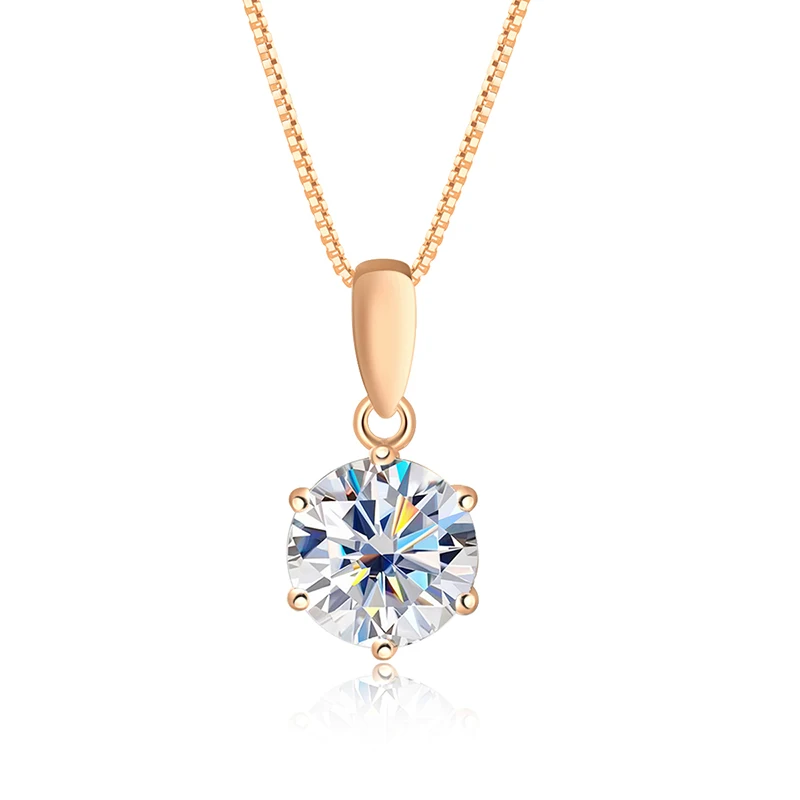 Smyoue 1CT 2CT D Color Moissanite Necklace for Women Flawless Sparkly Simulated Diamond Pendant Sterling Silver 925 Jewelry GRA