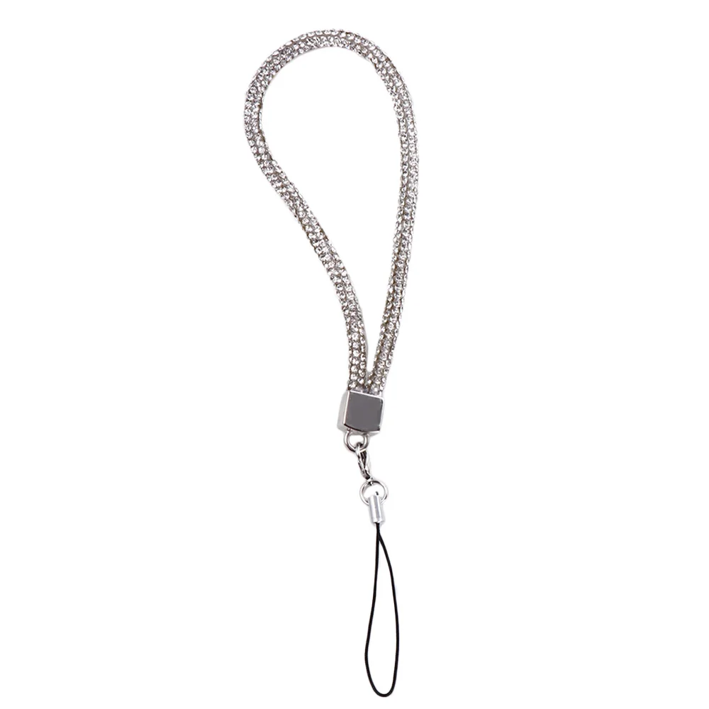 Mobile Phone Lanyard Women's Luxury Full Diamond Pendant Anti-lost Sling Short Wrist Chain Telephone Jewelry Accessories