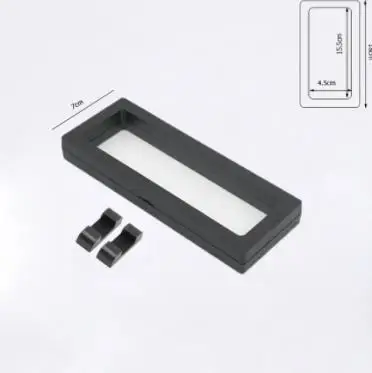 1 Set Suspended Floating Display Case Black White Plastic 3D Earring Coins Gems Ring Jewelry Exhibition Stand Holder Box