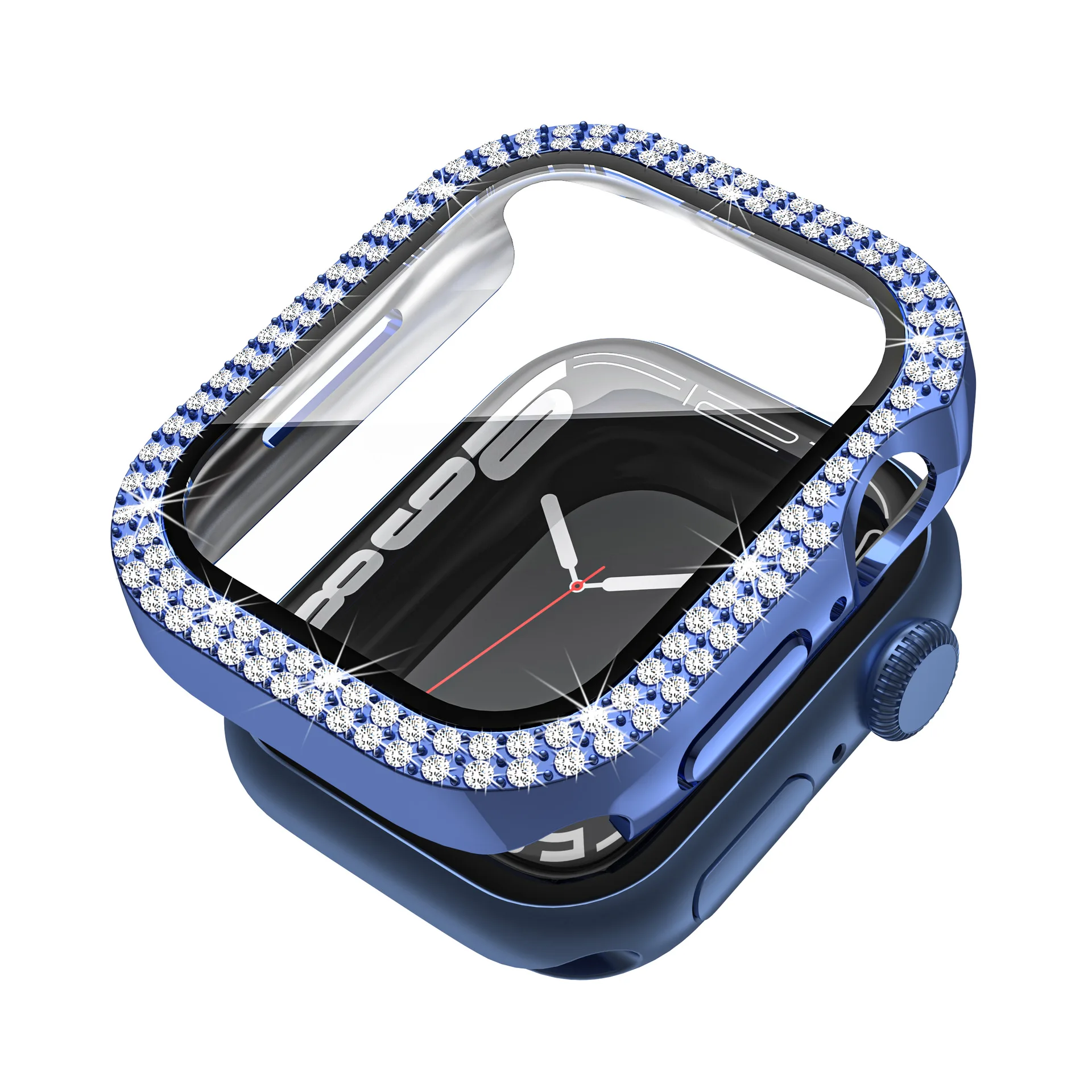 Diamond Case For Apple watch Cover 45mm 41mm 44mm 40mm Tempered Glass+Bling Bumper Screen Protector iWatch series 9 8 7 6 5 4 SE