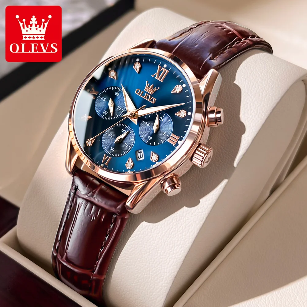 OLEVS 5523 Womens Watch Fashion Casual Original Wristwtach Waterproof Luminous Wristwatch Multifunctional Chronograph Date Watch