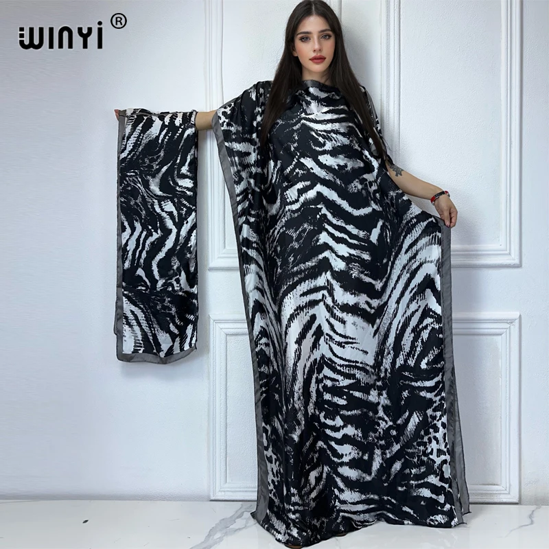 WINYI muslim african traditional dress for woman abaya dubai luxury Kaftan evening dress Elegant Maxi Length Dress beach covers