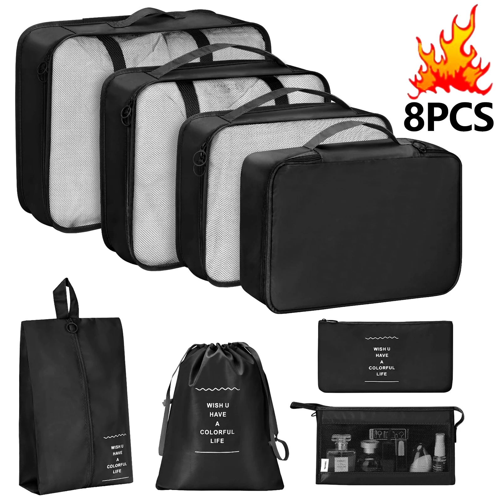 8PCS black