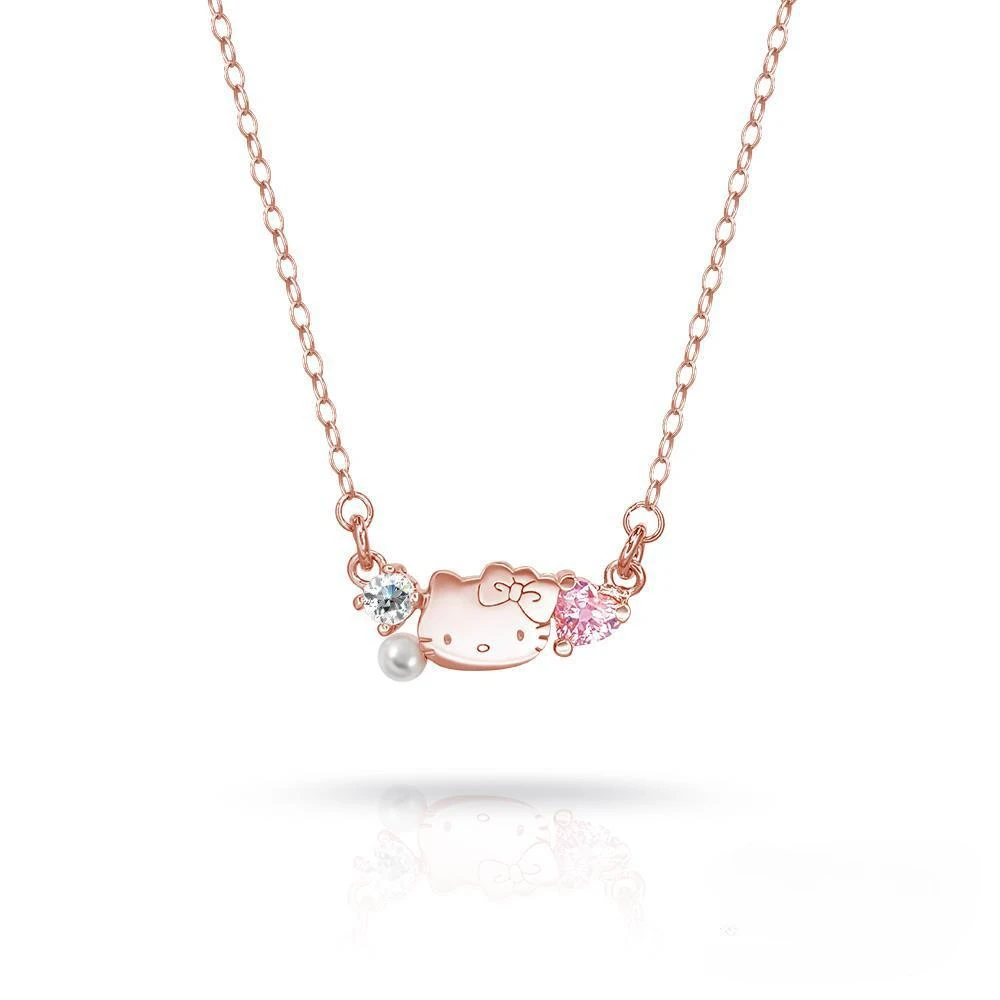 Sanrio Kawaii Hello Kitty Rose Diamond Necklace Cartoon My Melody Diamond Ring Bracelet Couple Jewelry Girl Holiday  Gifts