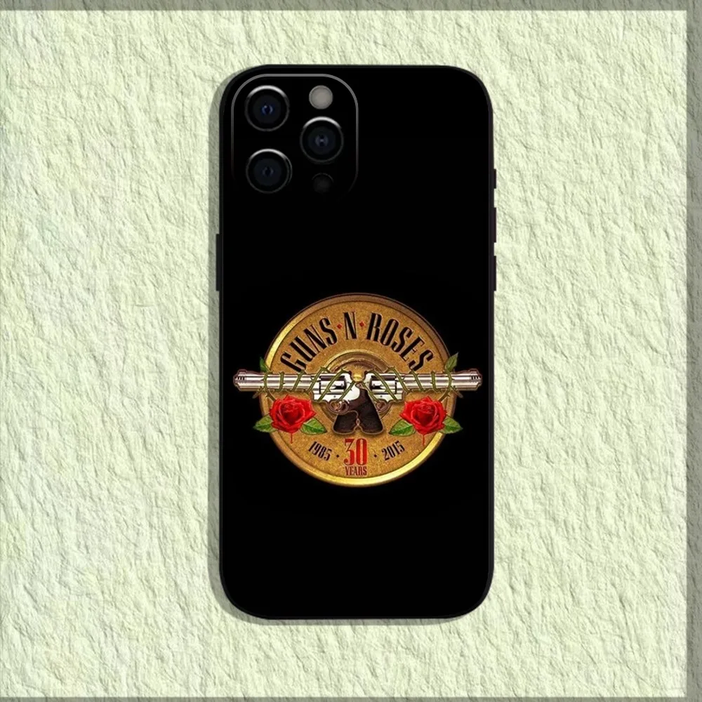 Band G-Guns N Roses Phone Case For iPhone 16,15,14,13,12,11,Pro,X,XS,Max,XR,Plus,Mini Soft Black Cover