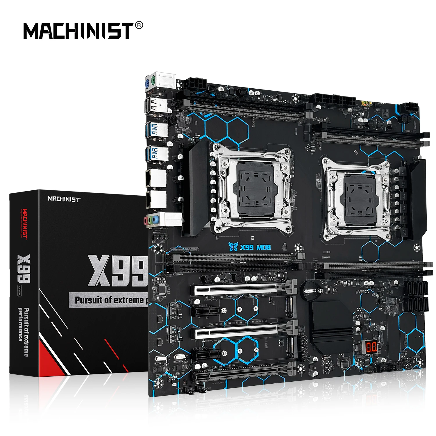MACHINIST X99 MD8 Motherboard LGA 2011-3 Support Dual CPU Xeon 2690 2696 2683 V3 V4 Processor DDR4 Memory NVME M.2 E-ATX