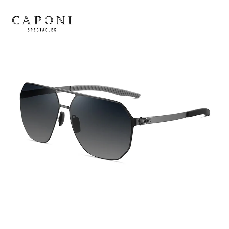 CAPONI Nylon Sunglasses For Men Super Elastic Bio-Steel Polarized Driving Sun Glasses UV400 Protect Brand Design Shades CP23017