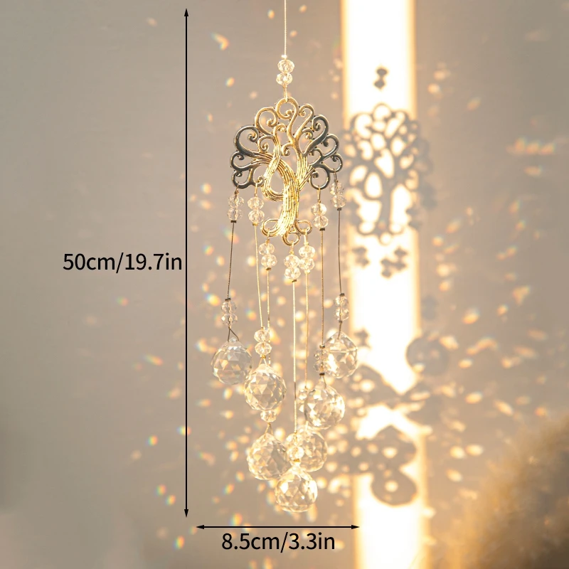 44mm Heart Love Wind Chime Window Outdoor Garden  Crystal Hanging Pendant Suncatcher Diamond Prisms Pendants Home Decoration