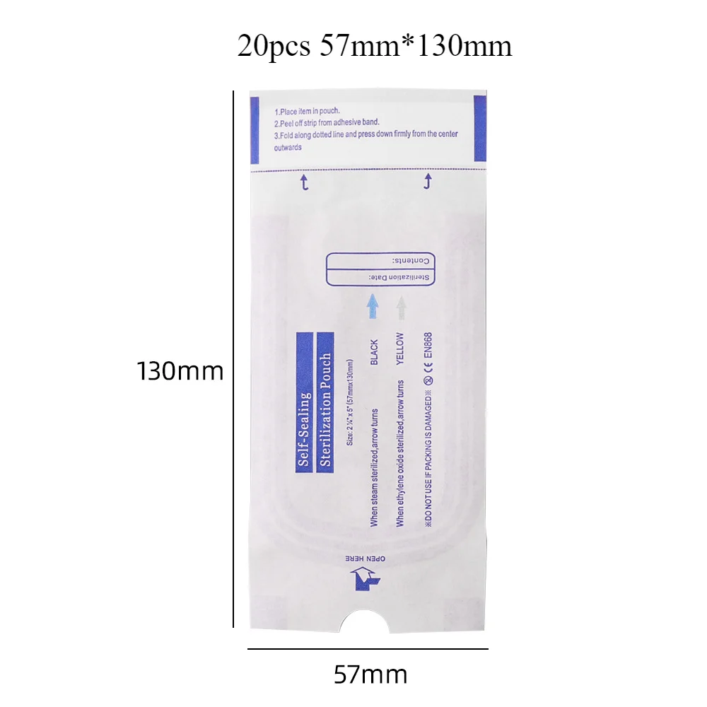 20/50pcs/bag Self-sealing Sterilization Pouches Bags 4 Sizes Medical-grade Bag Disposable Nail Art Tattoo Accessories Supplies