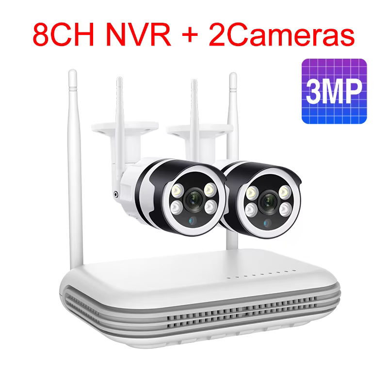8CH and 2pcs 3MP Cam