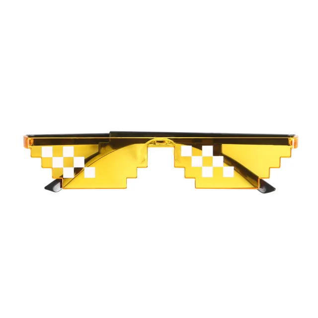 Thug Life Mosaic Glasses Sunglasses Men Women 8 Bit Coding Pixel Trendy Cool Vintage Shades Eyewear Driver Goggles