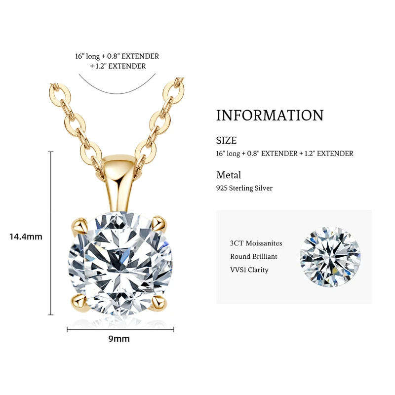 3.0ct 9mm-Yellow