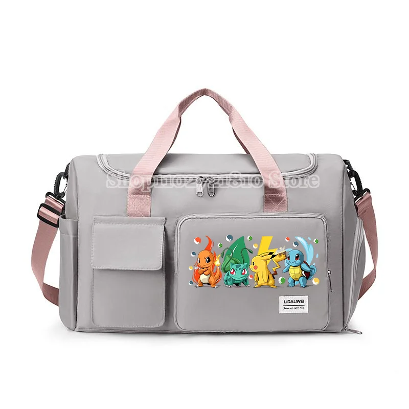 Pokemon Bag Women Men Large Capacity Trip Excursion Packet Cartoon Anime Pikachu Gengar Sport Watertight Tote Shoulder Bags Gift