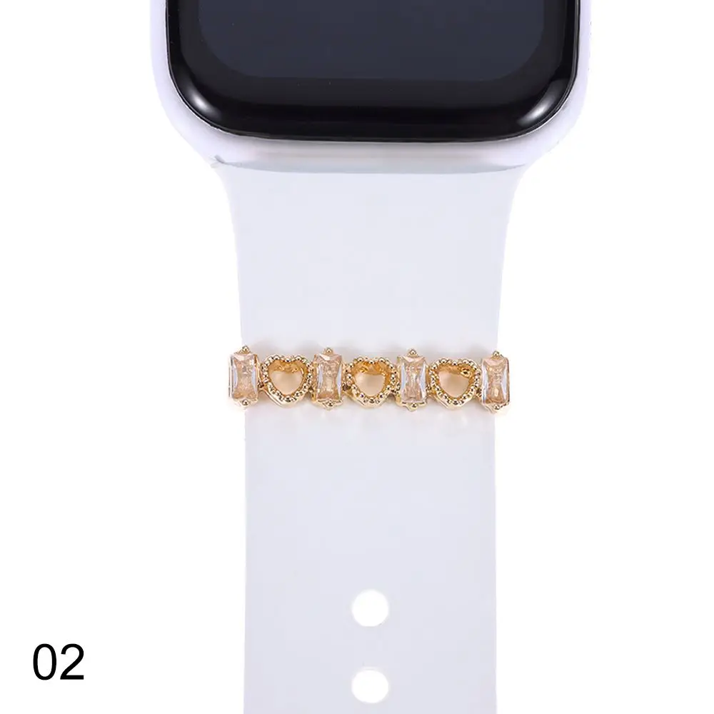 Diamond Metal Wristbelt Charms Decorative Ring For Apple Watch Band Ornament Smart Watch Strap Accessories For iwatch Bracelet