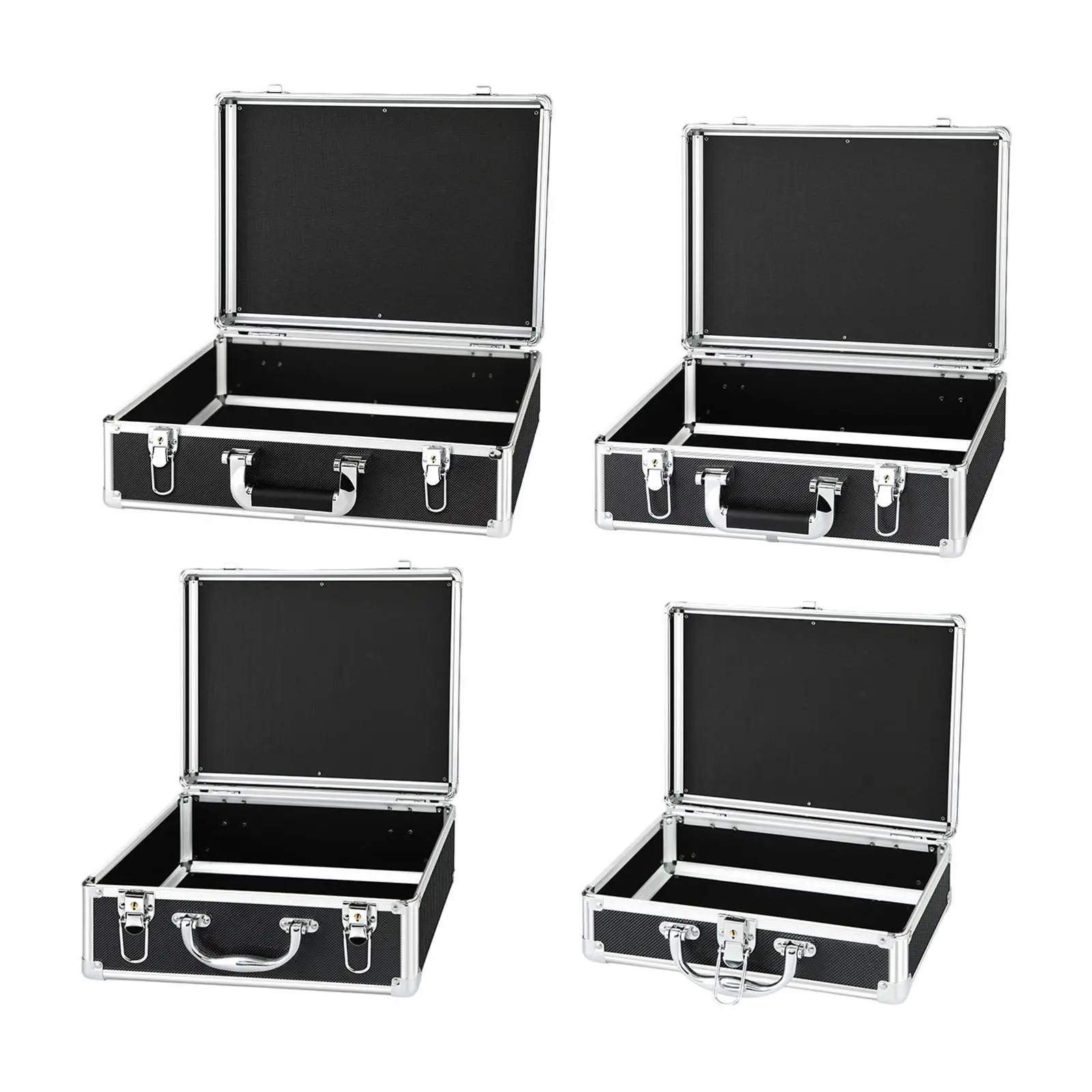 Aluminum Alloy Case Hard Briefcases Multipurpose with Handle Storage Case for Men Outdoor Travel Mic System Storage Recorder
