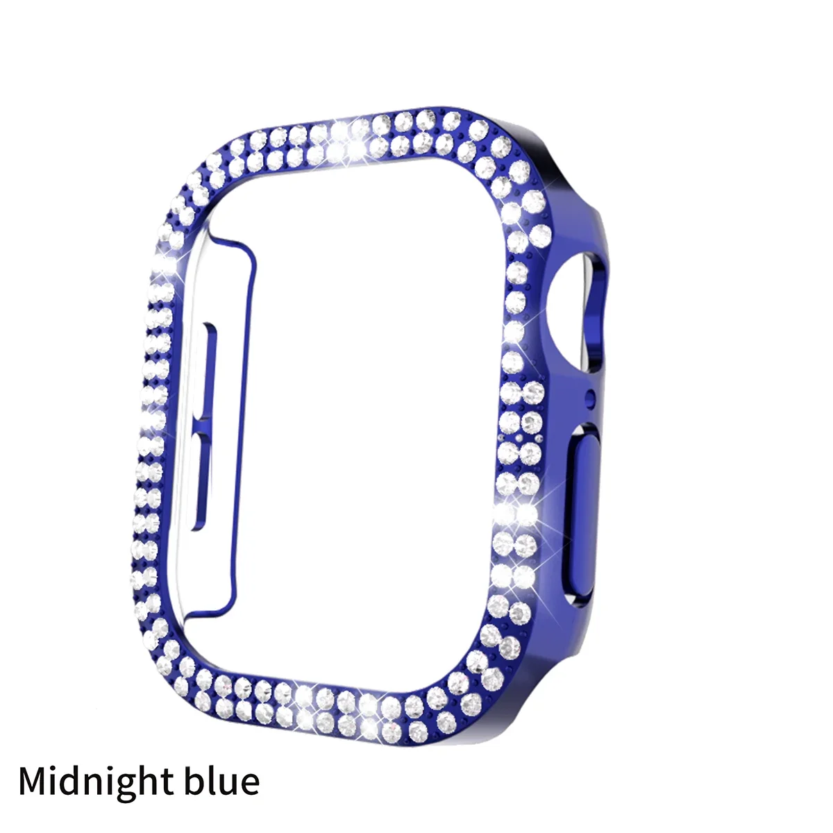 Bling PC Case For Apple watch10 Double Diamond Crystal iWatch Series 10 Soft Bumper Protective Cover Watch Strap Protector Band