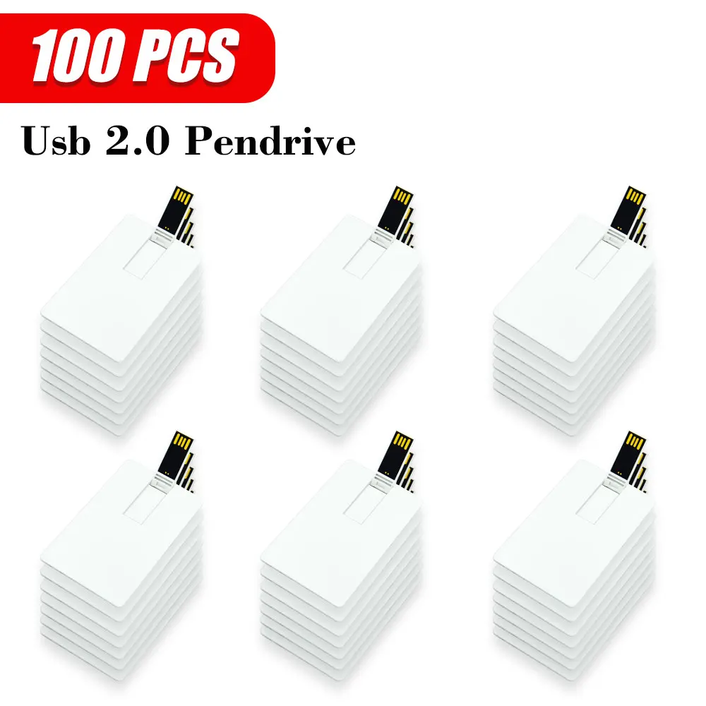 100pcs lot Bank card model USB 2.0 Flash Drives High-speed Memory Stick Laser Engraving 128GB/64GB/32GB/16GB/8GB U Disk Gift