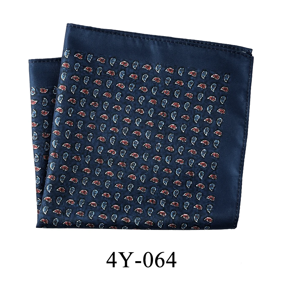 Tailor Smith Men's Classic Red Khaki Print Dot Handkerchiefs Paisley Floral Pockets Square Wedding Hankies Business Gift for Him
