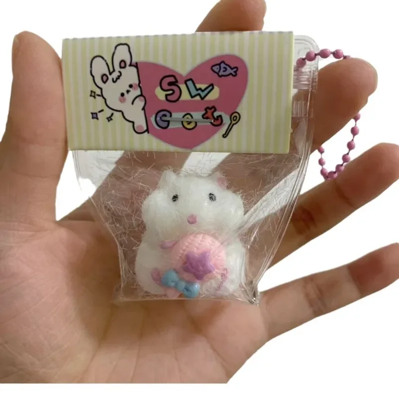 Kawaii Cute Hamster Mini Squeeze Toys for Children Adult Stress Relieving Small Pendant Slow Rebound  Squishies Fidget Toys
