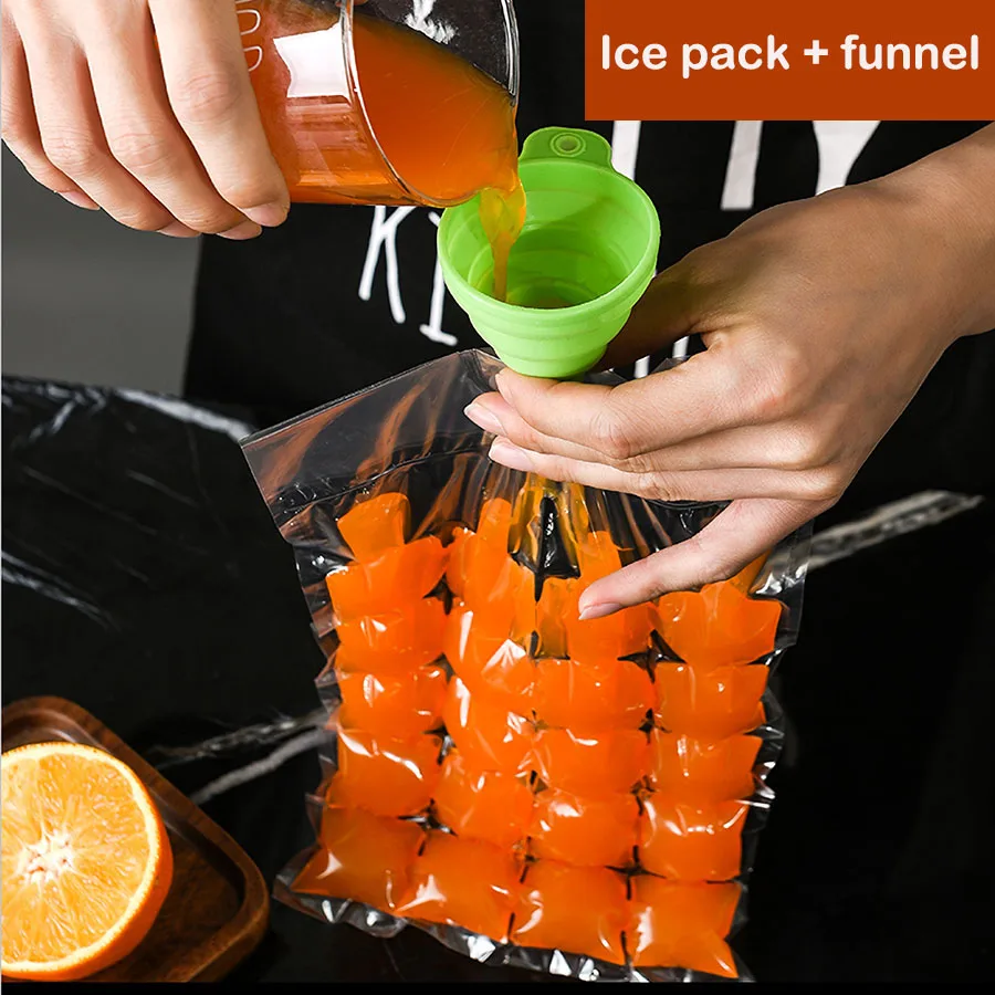 10pcs Ice Mould Disposable Portable Ice Cube Bags Transparent Faster Freezing Ice-Making Bag Summer DIY Drinking Ice Cube Mold