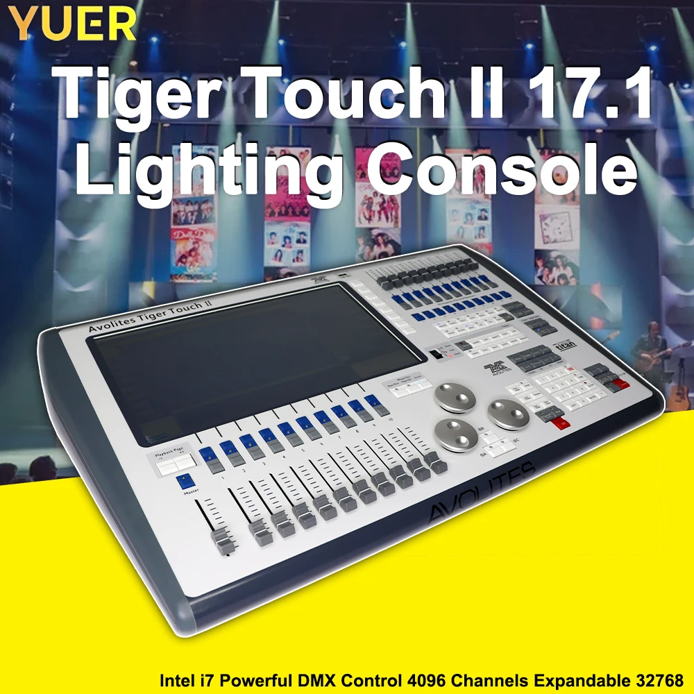 Tiger Touch II 17.1 DMX Controller with Titan OS Intel Core i7 4096 Channels 15.6" Touch Screen 256GB SSD with Flight Case