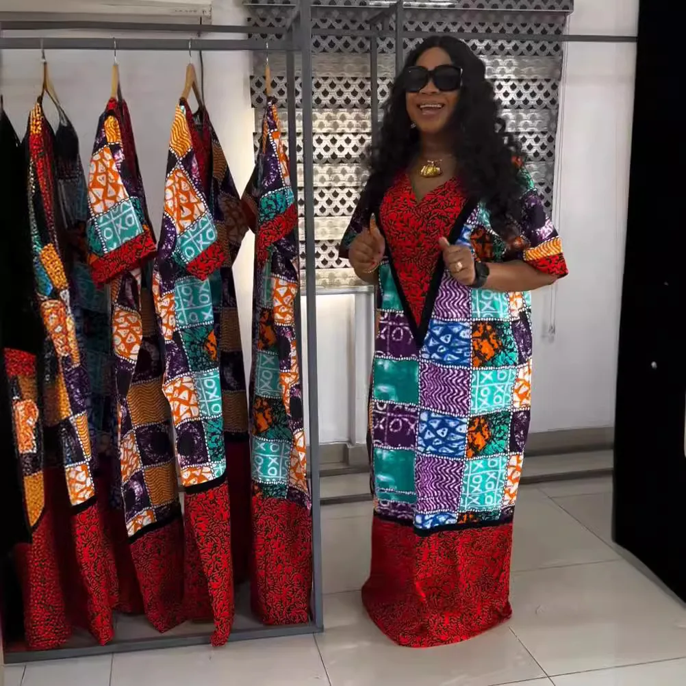 Abayas African Dresses for Women 2024 Traditional Africa Clothing Dashiki Ankara Outfits Gown Robe Muslim Kaftan Maxi Long Dress