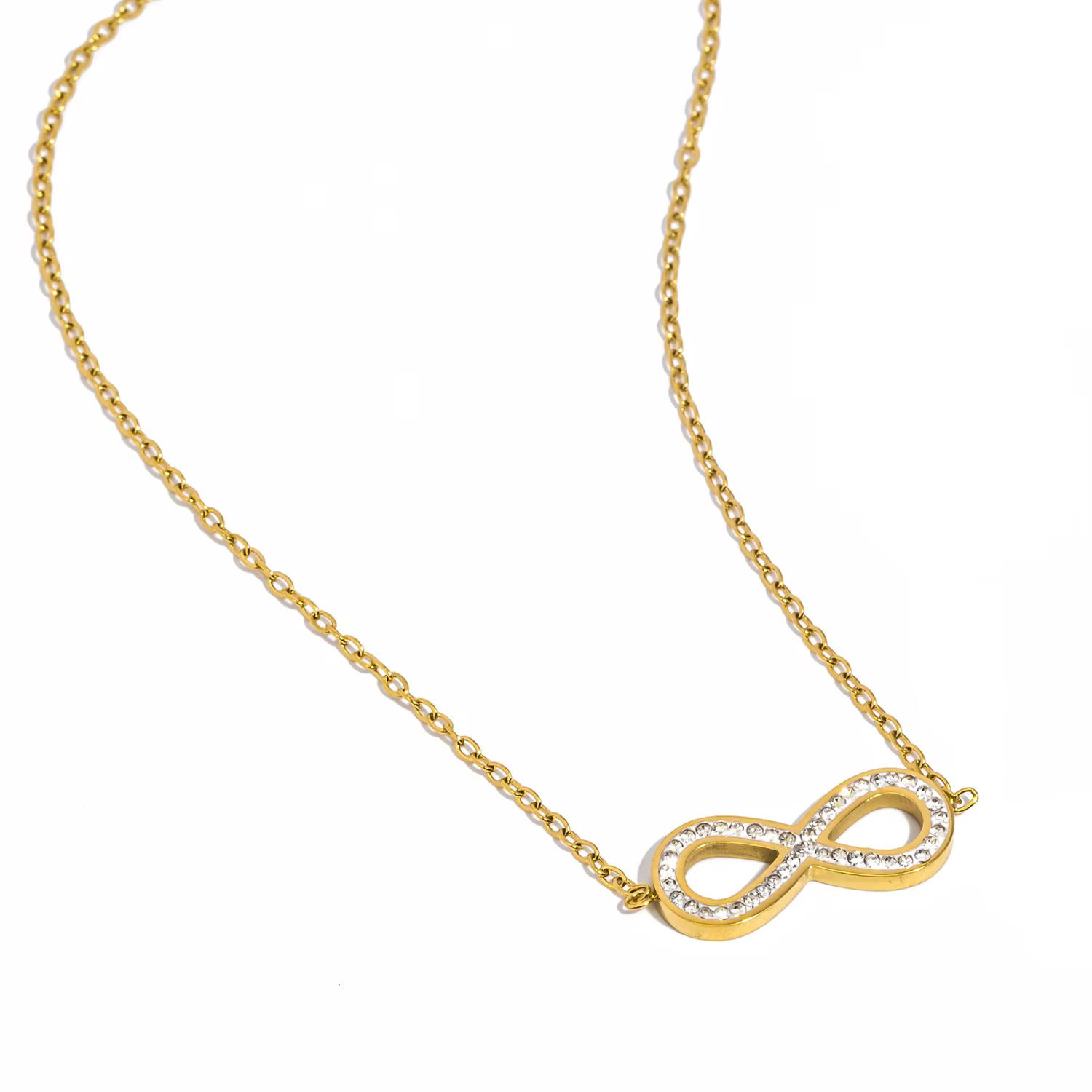 UHBINYCA Fashion Stainless Steel Zirconia Moebius Strip Pendant Necklace for Women Exquisite Romantic Jewelry Girlfriend Gift