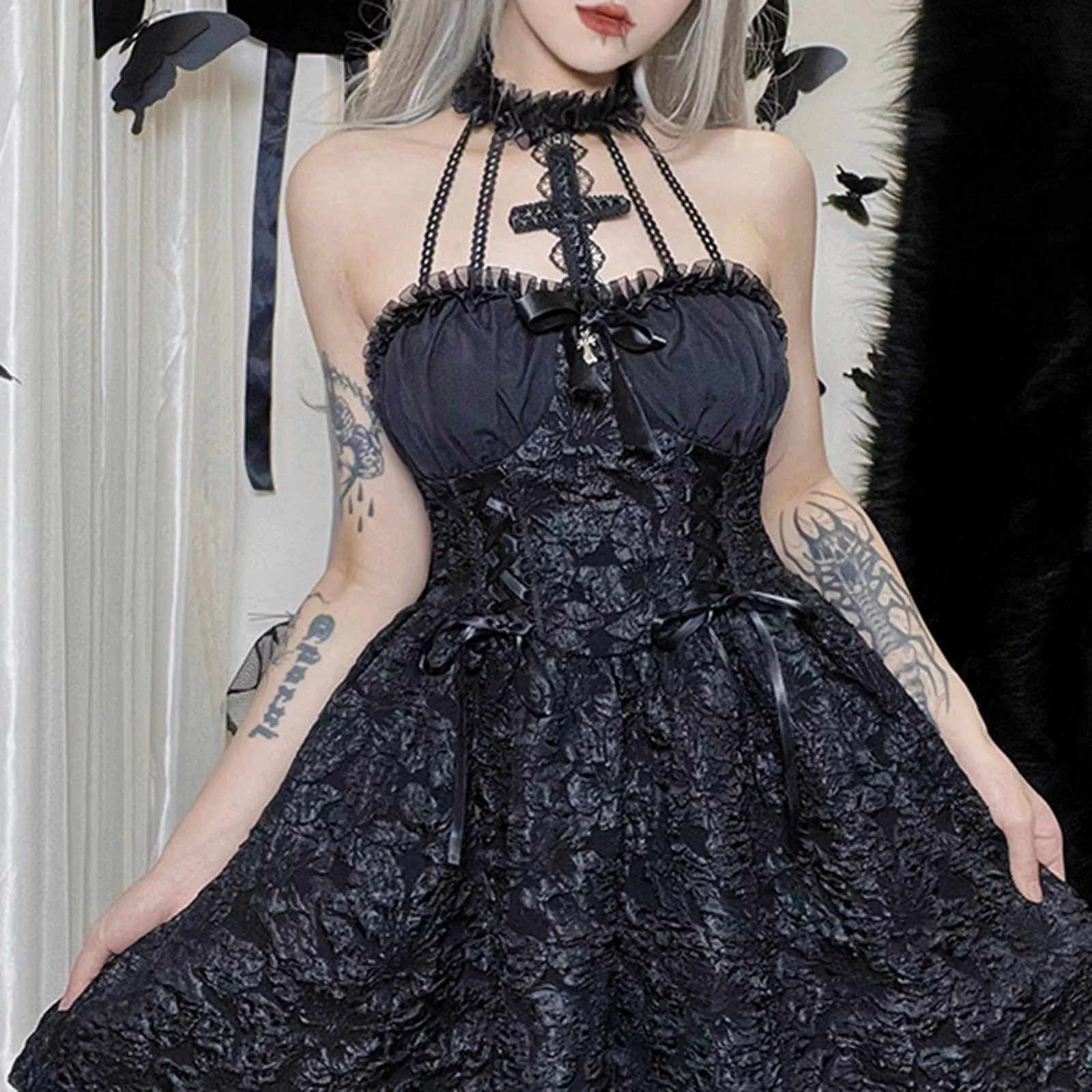 Dresses For Women 2024 Plus Size Womens Halloween Court Dress Women Sexy Gothic Dress Gothic Swing Vestidos Elegantes Feminino