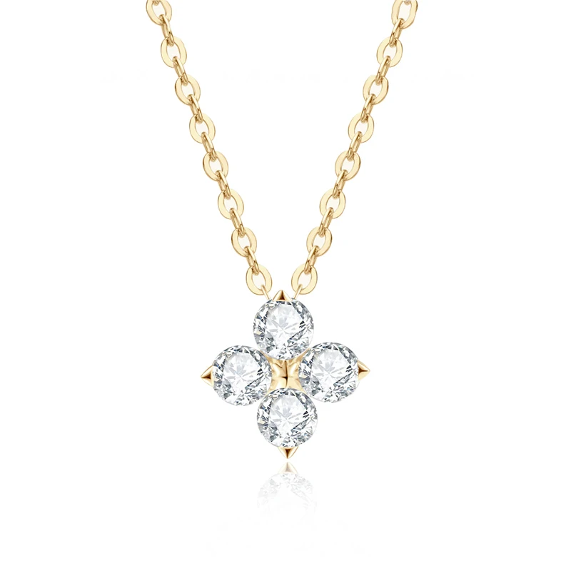 OEVAS 100% 925 Sterling Silver 0.4CT Moissanite Diamond Pendant Necklace For Women Sparkling Clavicle Chain Party Fine Jewelry