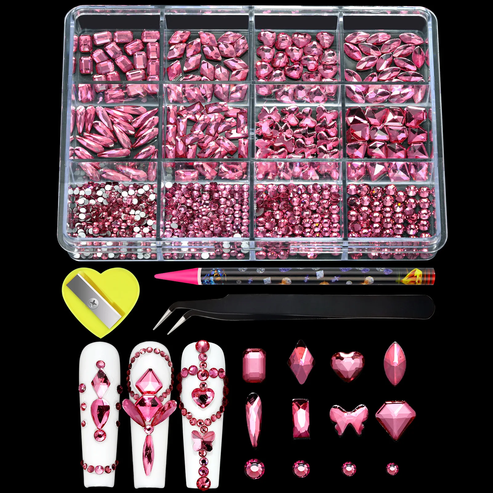 12Grids Rose Red