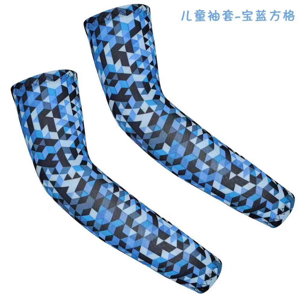 1 Pair Kids Sports cooling Arm Sleeves Cover Sun UV Protection For 5-12 Years Girls Boys Elastic Ice cuff Cycling Arm Warmer