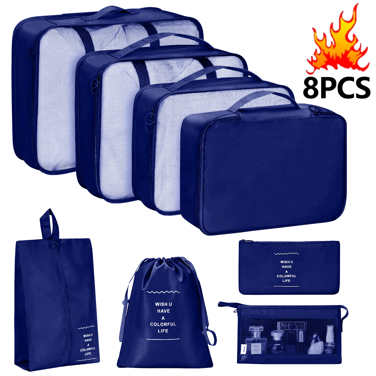 8PCS navy