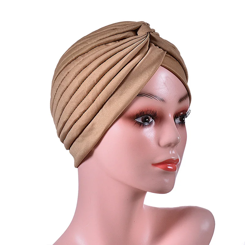 Women Muslim Knot Twist Head Turban Wrap Cover Cancer Chemo Islamic Arab Cap Hat Hair Loss Bonnet Beanies Hijab Headscarf Hats