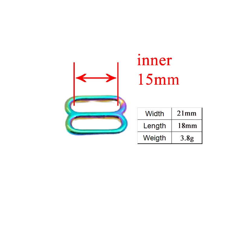 1pc 15mm adjustable buckle DIY accessory for sewing bag belt dog cat collars high quality plated metal buckle 8 colours
