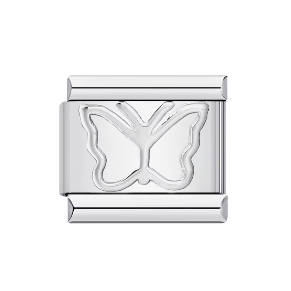 GEMOSA Y2k Cute Glaze Butterfly Italian Charm Fit 9mm Stainless Steel Bracelet DIY Making Fashion Jewelry For Women Men