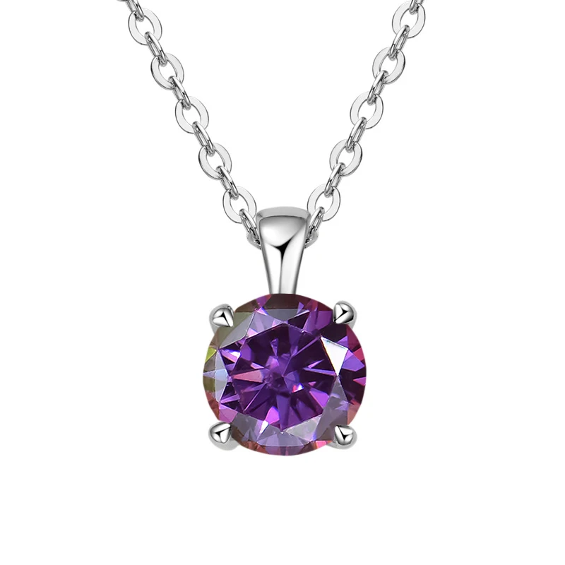 JoyceJelly Classic Four Prong 1ct Moissanite Necklace Women's 925 Sterling Silver Plated 18k Gold Pendant Luxury Fine Jewelry