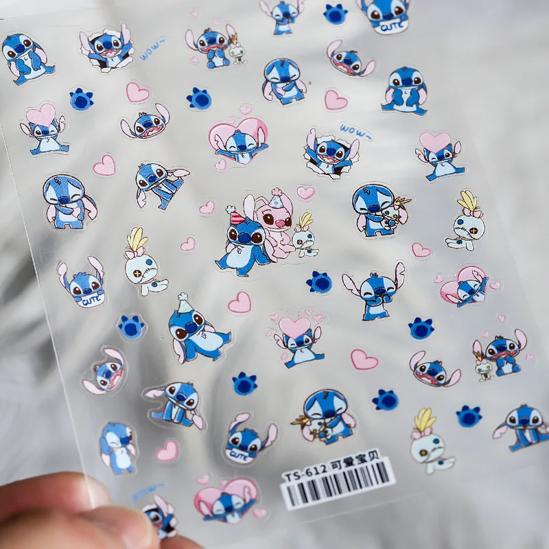 1PCS Disney New 5D Embossed Stickers Nail Art Decoration Cartoon Disney Princess Marvel Super Heroes Nail Stickers Nail Sliders